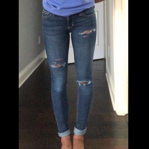 Hollister Distressed Dark Blue Jeans